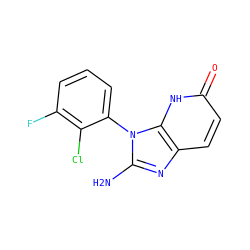 Nc1nc2ccc(=O)[nH]c2n1-c1cccc(F)c1Cl ZINC000118263717