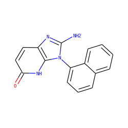 Nc1nc2ccc(=O)[nH]c2n1-c1cccc2ccccc12 ZINC000118272092