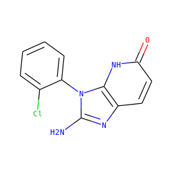 Nc1nc2ccc(=O)[nH]c2n1-c1ccccc1Cl ZINC000118267319