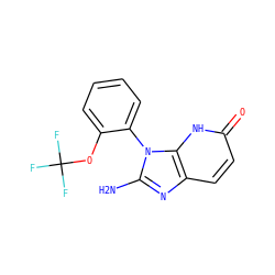 Nc1nc2ccc(=O)[nH]c2n1-c1ccccc1OC(F)(F)F ZINC000118264959