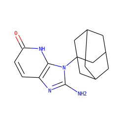 Nc1nc2ccc(=O)[nH]c2n1C12CC3CC(CC(C3)C1)C2 ZINC000118271389