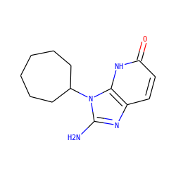 Nc1nc2ccc(=O)[nH]c2n1C1CCCCCC1 ZINC000118268498