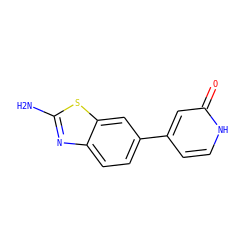 Nc1nc2ccc(-c3cc[nH]c(=O)c3)cc2s1 ZINC000473096127
