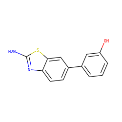 Nc1nc2ccc(-c3cccc(O)c3)cc2s1 ZINC000066251436