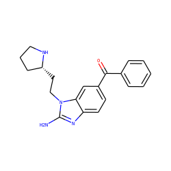 Nc1nc2ccc(C(=O)c3ccccc3)cc2n1CC[C@@H]1CCCN1 ZINC000084687809