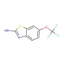 Nc1nc2ccc(OC(F)(F)F)cc2s1 ZINC000000006481