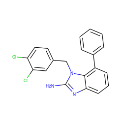 Nc1nc2cccc(-c3ccccc3)c2n1Cc1ccc(Cl)c(Cl)c1 ZINC000040943275