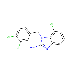 Nc1nc2cccc(Cl)c2n1Cc1ccc(Cl)c(Cl)c1 ZINC000040939998