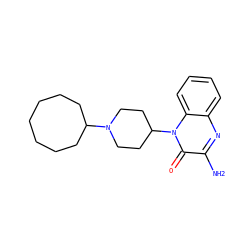 Nc1nc2ccccc2n(C2CCN(C3CCCCCCC3)CC2)c1=O ZINC000114709416