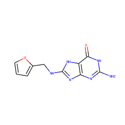 Nc1nc2nc(NCc3ccco3)[nH]c2c(=O)[nH]1 ZINC000027742240
