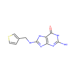 Nc1nc2nc(NCc3ccsc3)[nH]c2c(=O)[nH]1 ZINC000027752499
