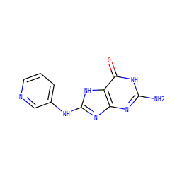Nc1nc2nc(Nc3cccnc3)[nH]c2c(=O)[nH]1 ZINC000027756908