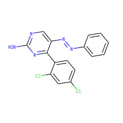 Nc1ncc(/N=N/c2ccccc2)c(-c2ccc(Cl)cc2Cl)n1 ZINC000100037036