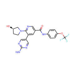 Nc1ncc(-c2cc(C(=O)Nc3ccc(OC(F)(F)F)cc3)cnc2N2CC[C@@H](O)C2)cn1 ZINC001772581085