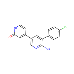 Nc1ncc(-c2cc[nH]c(=O)c2)cc1-c1ccc(Cl)cc1 ZINC000653702462