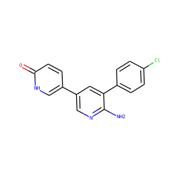 Nc1ncc(-c2ccc(=O)[nH]c2)cc1-c1ccc(Cl)cc1 ZINC000653700868