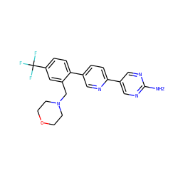 Nc1ncc(-c2ccc(-c3ccc(C(F)(F)F)cc3CN3CCOCC3)cn2)cn1 ZINC000224817515