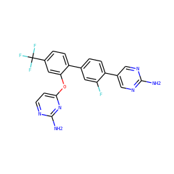 Nc1ncc(-c2ccc(-c3ccc(C(F)(F)F)cc3Oc3ccnc(N)n3)cc2F)cn1 ZINC000224724183