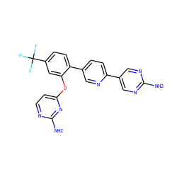 Nc1ncc(-c2ccc(-c3ccc(C(F)(F)F)cc3Oc3ccnc(N)n3)cn2)cn1 ZINC000224763489