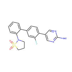 Nc1ncc(-c2ccc(-c3ccccc3N3CCCS3(=O)=O)cc2F)cn1 ZINC000224813846