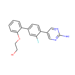 Nc1ncc(-c2ccc(-c3ccccc3OCCO)cc2F)cn1 ZINC000224728082