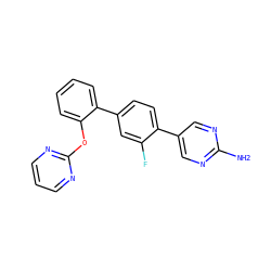 Nc1ncc(-c2ccc(-c3ccccc3Oc3ncccn3)cc2F)cn1 ZINC000224841584