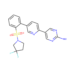 Nc1ncc(-c2ccc(-c3ccccc3S(=O)(=O)N3CCC(F)(F)C3)cn2)cn1 ZINC000224774788