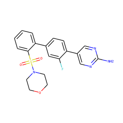 Nc1ncc(-c2ccc(-c3ccccc3S(=O)(=O)N3CCOCC3)cc2F)cn1 ZINC000224713655