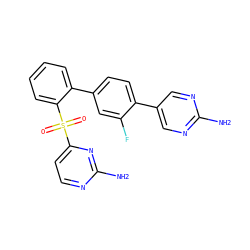Nc1ncc(-c2ccc(-c3ccccc3S(=O)(=O)c3ccnc(N)n3)cc2F)cn1 ZINC000224787343