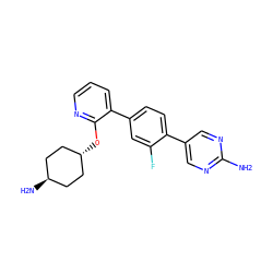 Nc1ncc(-c2ccc(-c3cccnc3O[C@H]3CC[C@H](N)CC3)cc2F)cn1 ZINC000473227480