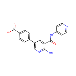 Nc1ncc(-c2ccc(C(=O)O)cc2)cc1C(=O)Nc1ccncc1 ZINC000150098204