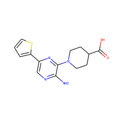 Nc1ncc(-c2cccs2)nc1N1CCC(C(=O)O)CC1 ZINC000064447630