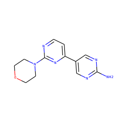 Nc1ncc(-c2ccnc(N3CCOCC3)n2)cn1 ZINC000066077052