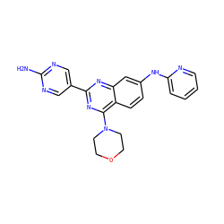 Nc1ncc(-c2nc(N3CCOCC3)c3ccc(Nc4ccccn4)cc3n2)cn1 ZINC000653713222