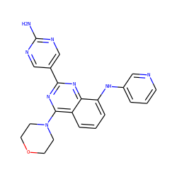Nc1ncc(-c2nc(N3CCOCC3)c3cccc(Nc4cccnc4)c3n2)cn1 ZINC000653716278