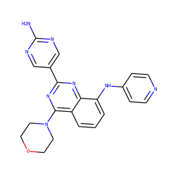 Nc1ncc(-c2nc(N3CCOCC3)c3cccc(Nc4ccncc4)c3n2)cn1 ZINC000653716292
