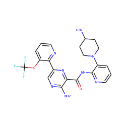 Nc1ncc(-c2ncccc2OC(F)(F)F)nc1C(=O)Nc1ncccc1N1CCC(N)CC1 ZINC001772649269