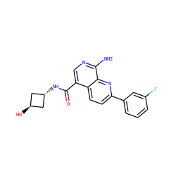 Nc1ncc(C(=O)N[C@H]2C[C@H](O)C2)c2ccc(-c3cccc(F)c3)nc12 ZINC000144773173