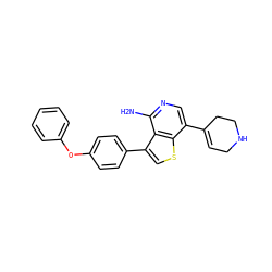 Nc1ncc(C2=CCNCC2)c2scc(-c3ccc(Oc4ccccc4)cc3)c12 ZINC000473134966