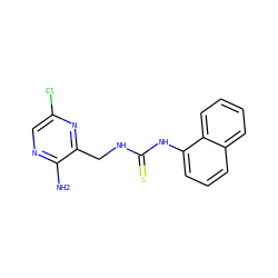 Nc1ncc(Cl)nc1CNC(=S)Nc1cccc2ccccc12 ZINC000071294509