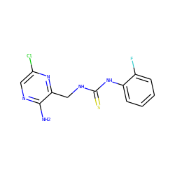 Nc1ncc(Cl)nc1CNC(=S)Nc1ccccc1F ZINC000071295575