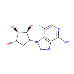 Nc1ncc(F)c2c1ncn2[C@@H]1C[C@H](O)[C@@H](O)[C@H]1O ZINC000117789651
