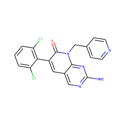 Nc1ncc2cc(-c3c(Cl)cccc3Cl)c(=O)n(Cc3ccncc3)c2n1 ZINC000003815564