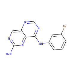 Nc1ncc2ncnc(Nc3cccc(Br)c3)c2n1 ZINC000003815100
