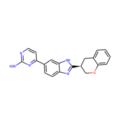 Nc1nccc(-c2ccc3nc([C@@H]4COc5ccccc5C4)[nH]c3c2)n1 ZINC000040847209