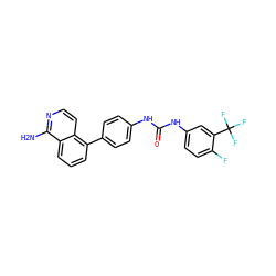 Nc1nccc2c(-c3ccc(NC(=O)Nc4ccc(F)c(C(F)(F)F)c4)cc3)cccc12 ZINC000103256512