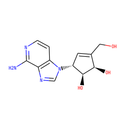Nc1nccc2c1ncn2[C@@H]1C=C(CO)[C@@H](O)[C@H]1O ZINC000021290121