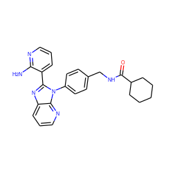 Nc1ncccc1-c1nc2cccnc2n1-c1ccc(CNC(=O)C2CCCCC2)cc1 ZINC000095580263