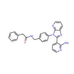 Nc1ncccc1-c1nc2cccnc2n1-c1ccc(CNC(=O)Cc2ccccc2)cc1 ZINC000095578774