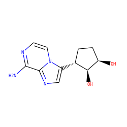 Nc1nccn2c([C@@H]3CC[C@@H](O)[C@H]3O)cnc12 ZINC000043207478